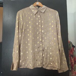Gold Patterned Women's Top